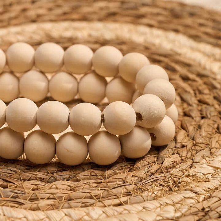 Buddha Stones Natural Wood Macrame Bead Hanging Tassel Mindful Living Decor - image 7