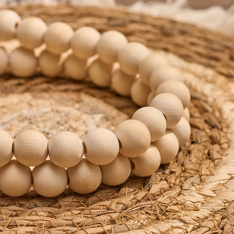 Buddha Stones Natural Wood Macrame Bead Hanging Tassel Mindful Living Decor - image 12