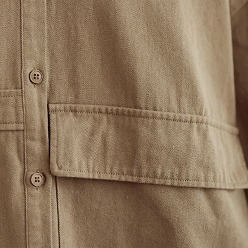 Buddha Stones Spring Fall Basic Minimalist Button-Up Solid Cotton Women's Jacket With Pockets - image 11