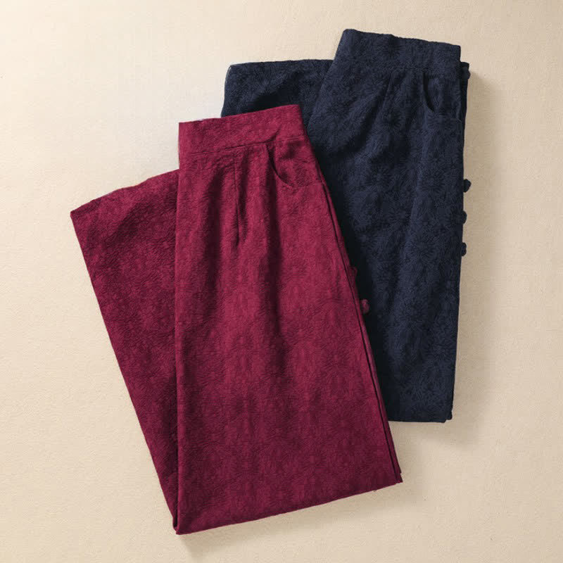 Buddha Stones Fall Vintage Tang Style Pankou Solid Cotton Linen Women's Skirts With Pocket - image 19
