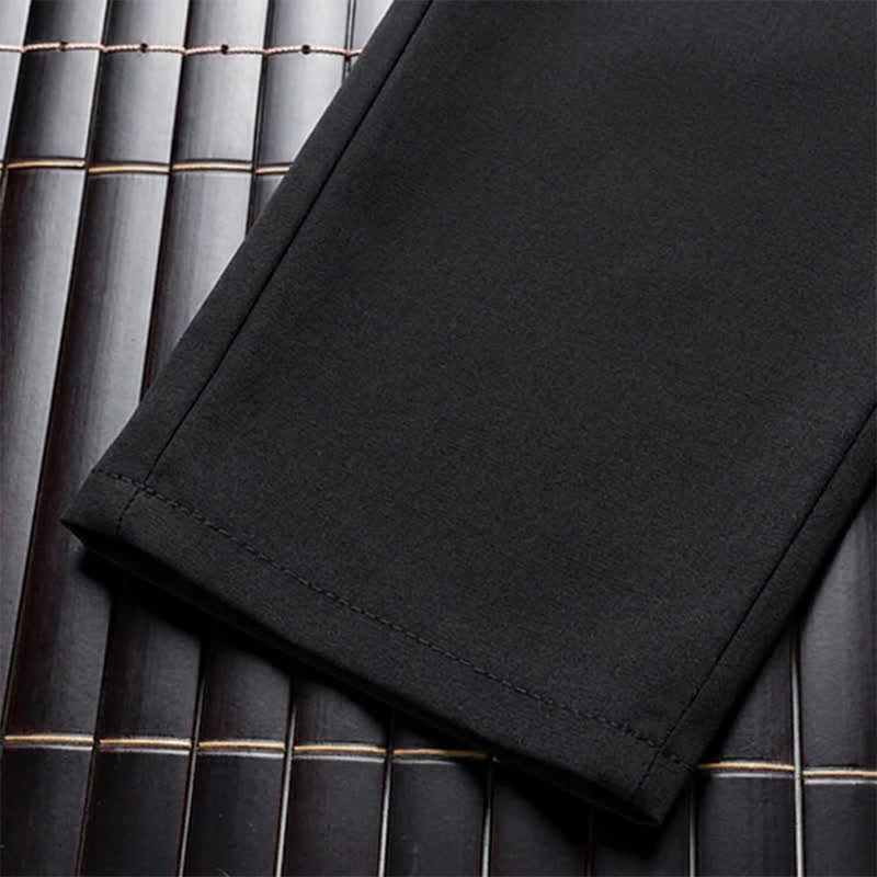 Buddha Stones 2Pcs Spring Fall Tang Style Classic Mandarin Collar Cloud Pattern Men's Meditation Cloth With Pockets - image 7