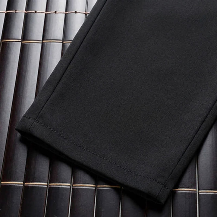 Buddha Stones 2Pcs Spring Fall Tang Style Classic Mandarin Collar Cloud Pattern Men's Meditation Cloth With Pockets - image 7