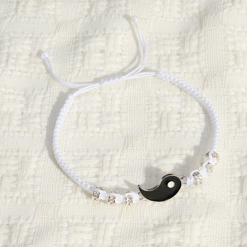 Buddha Stones 2pcs Yin Yang Hematite Support Adjustable Couple Bracelet - image 10