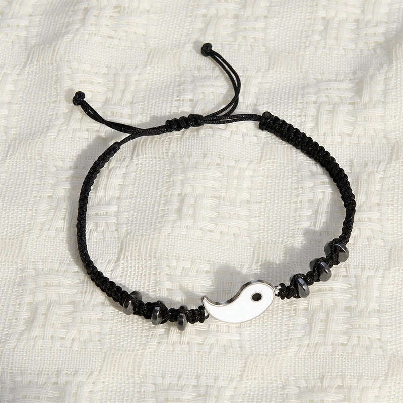 Buddha Stones 2pcs Yin Yang Hematite Support Adjustable Couple Bracelet - image 14