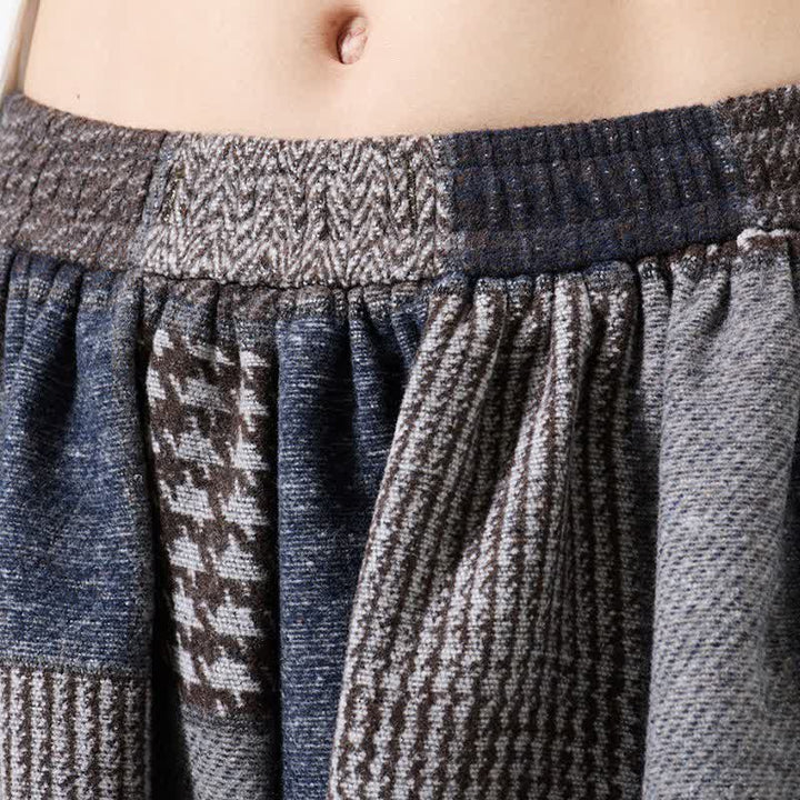 Buddha Stones Fall Winter Casual Vintage Drawstring Plaid Cotton Ankle Pants Men's Harem Pants With Pockets - image 11