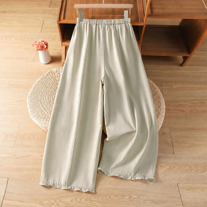 Buddha Stones Fall Casual Minimalist Drawstring Solid Ankle Pants Women's Straight Leg Pants With Pockets - image 1