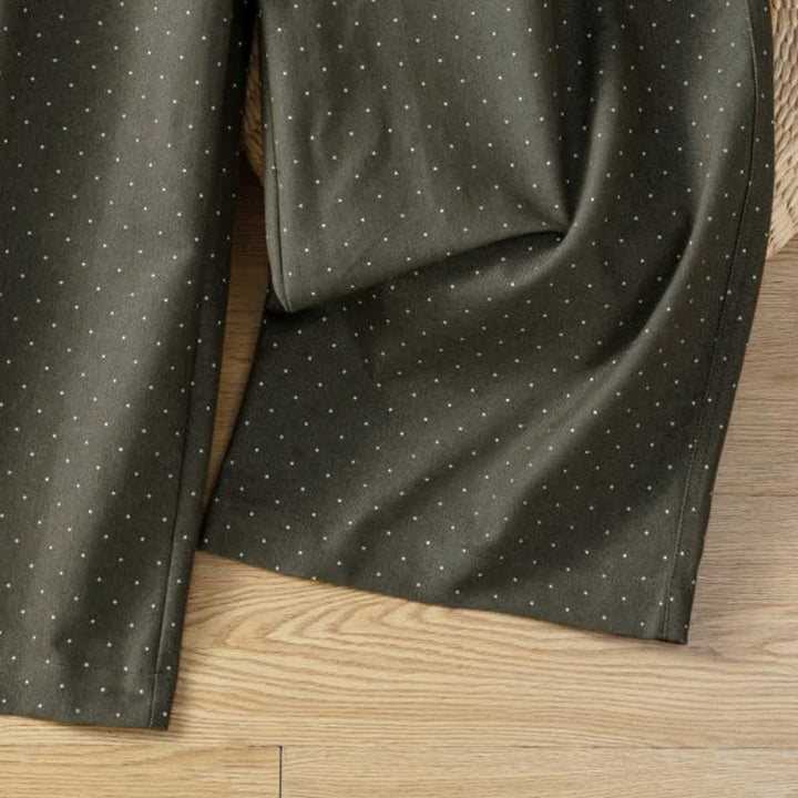 Buddha Stones Fall Casual Drawstring Polka Dot Ankle Pants Women's Straight Leg Pants With Pocket - image 11