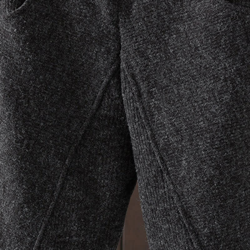 Buddha Stones Winter Casual Solid Cotton Ankle Pants Women's Tapered Pants With Pocket - image 10