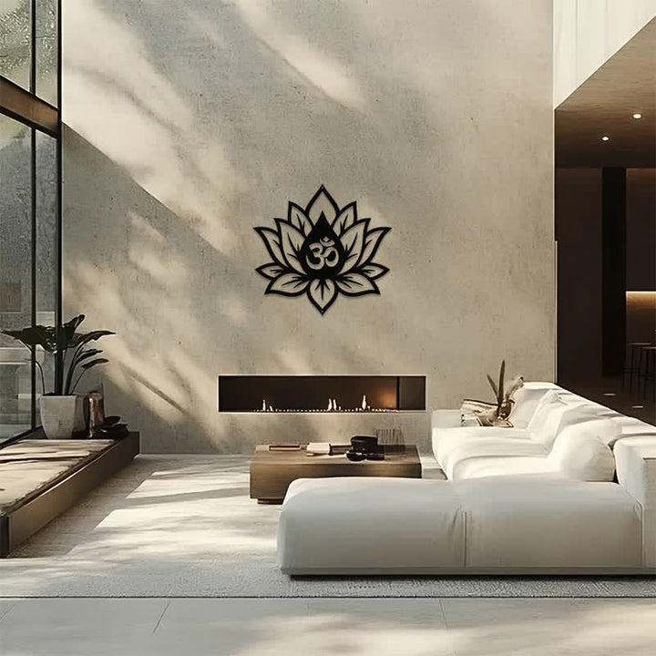Buddha Stones Metal Lotus OM Mindfulness Zen Meaningful Symbols Wall Art - image 13