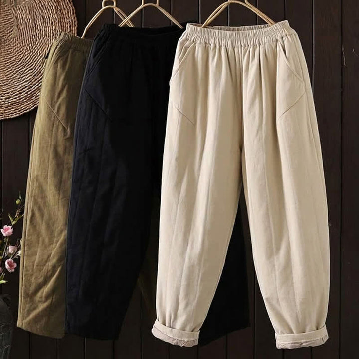 Buddha Stones Fall Winter Casual Vintage Solid Ankle Pants Women's Harem Pants With Pocket - image 19