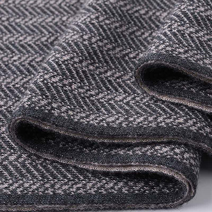 Buddha Stones Fall Winter Understated Herringbone Travel Men's Scarf - image 10