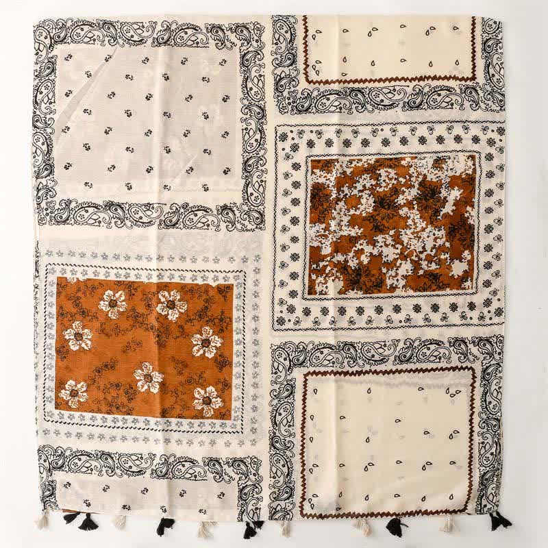 Buddha Stones Spring Fall Boho Paisley Patchwork Tassel Women's Scarf - image 3