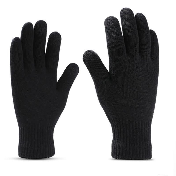 Buddha Stones 3Pcs Fall Winter Ribbed Knit Neck Warmer Men's Scarf Hat Gloves - image 5
