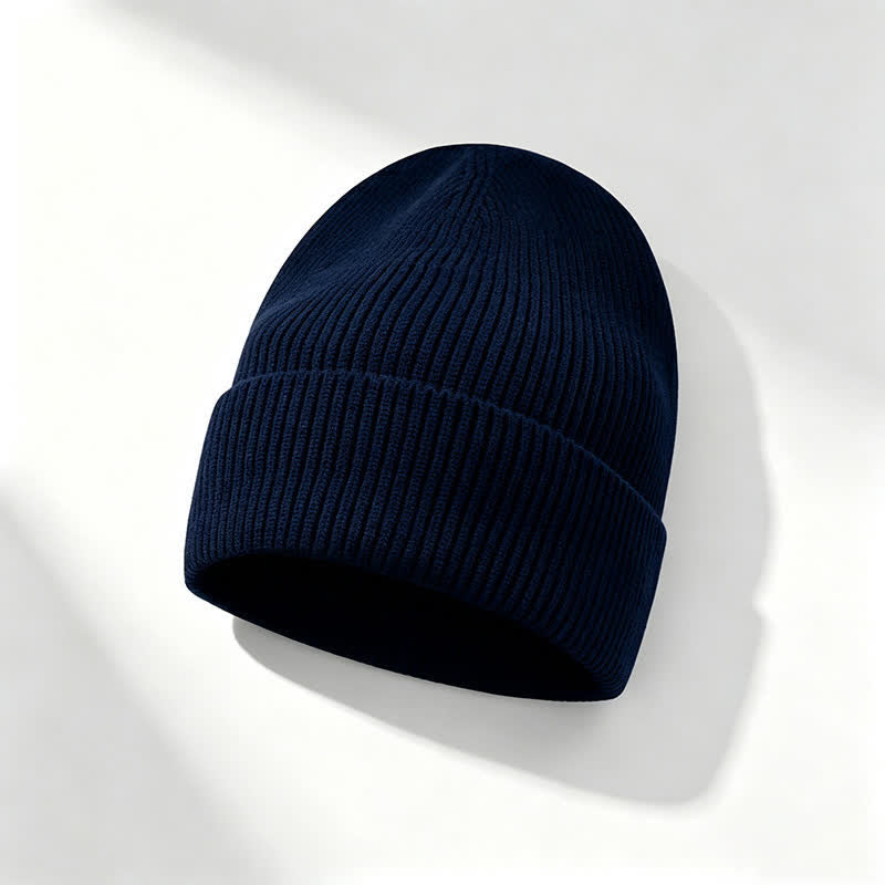 Buddha Stones Fall Winter Ribbed Knit Cuffed Beanie Men's Hat - MidnightBlue - image 8