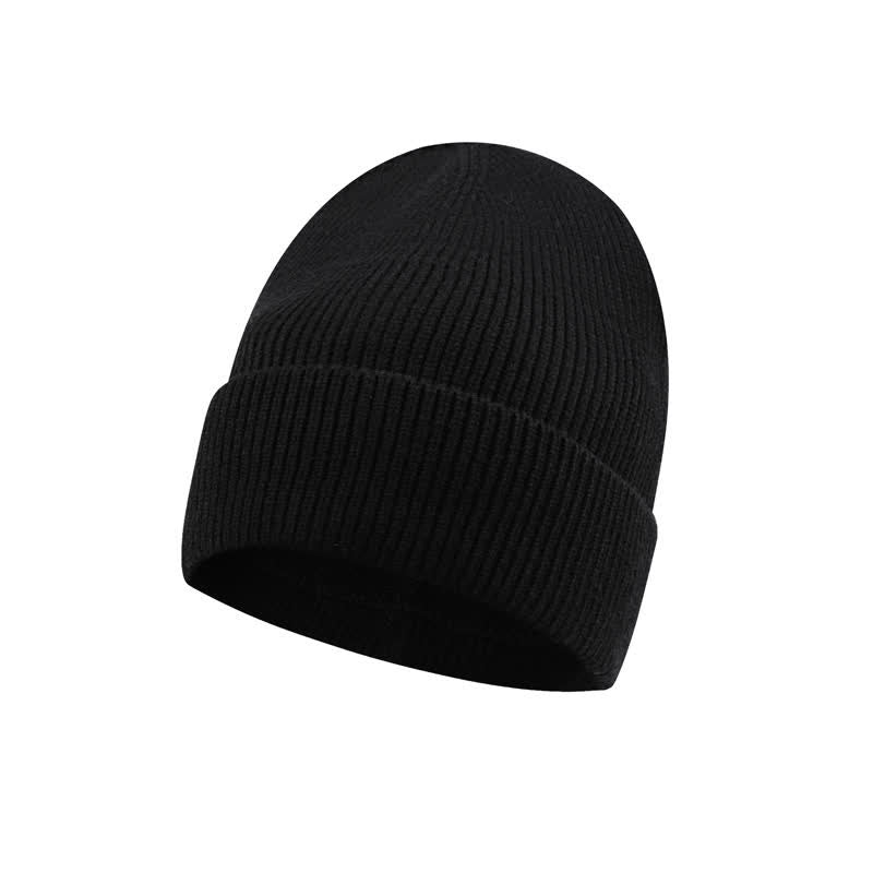 Buddha Stones Fall Winter Ribbed Knit Cuffed Beanie Men's Hat - Black - image 1