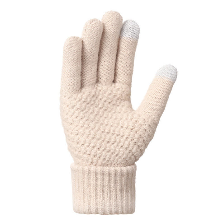 Buddha Stones 3Pcs Fall Winter Ribbed Knit Cozy Women's Scarf Gloves Hat - image 1