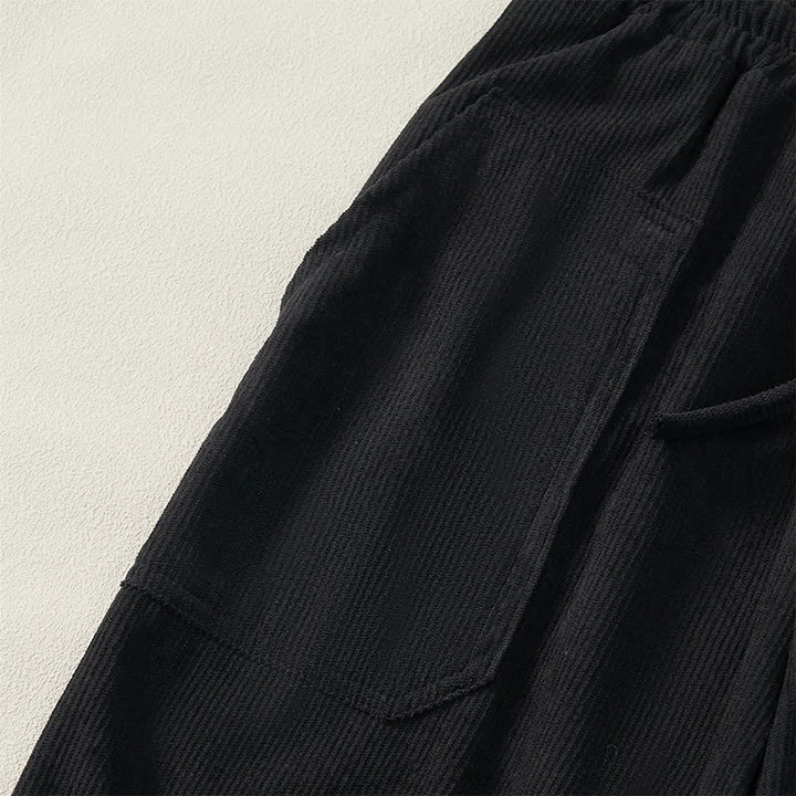 Buddha Stones Fall Winter Casual Drawstring Solid Long Pants Elastic Waist Corduroy Women's Tapered Pants With Pockets - image 9