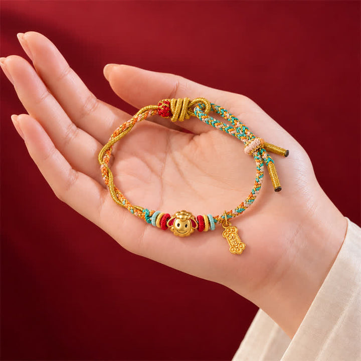 Buddha Stones Year of the Goat Colorful Copper Sheep Charm Lucky Braided String Bracelet - image 10