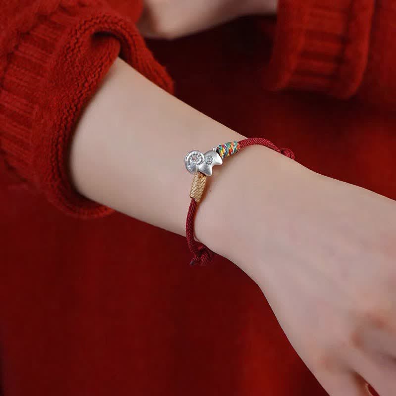 Buddha Stones Year of the Goat 999 Sterling Silver Sheep Red String Protection Bracelet - image 8