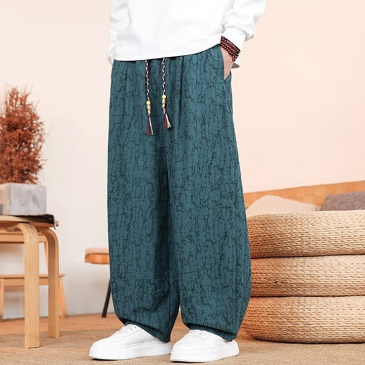 Buddha Stones Fall Casual Drawstring Abstract Texture Pattern Long Pants Men's Straight Leg Pants With Pockets - image 27