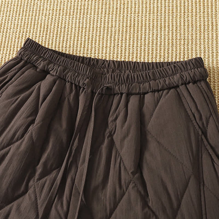 Buddha Stones Winter Casual Drawstring Geometric Ankle Pants Women's Straight Leg Pants With Pockets - image 3