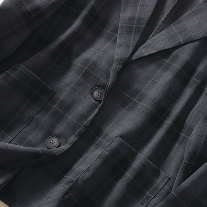Buddha Stones Fall Vintage Classic Button-Up Plaid Women's Jacket With Pockets - image 16
