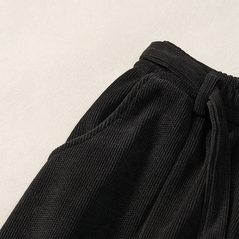 Buddha Stones Fall Winter Casual Minimalist Drawstring Solid Ankle Pants Women's Harem Pants With Pockets - image 11