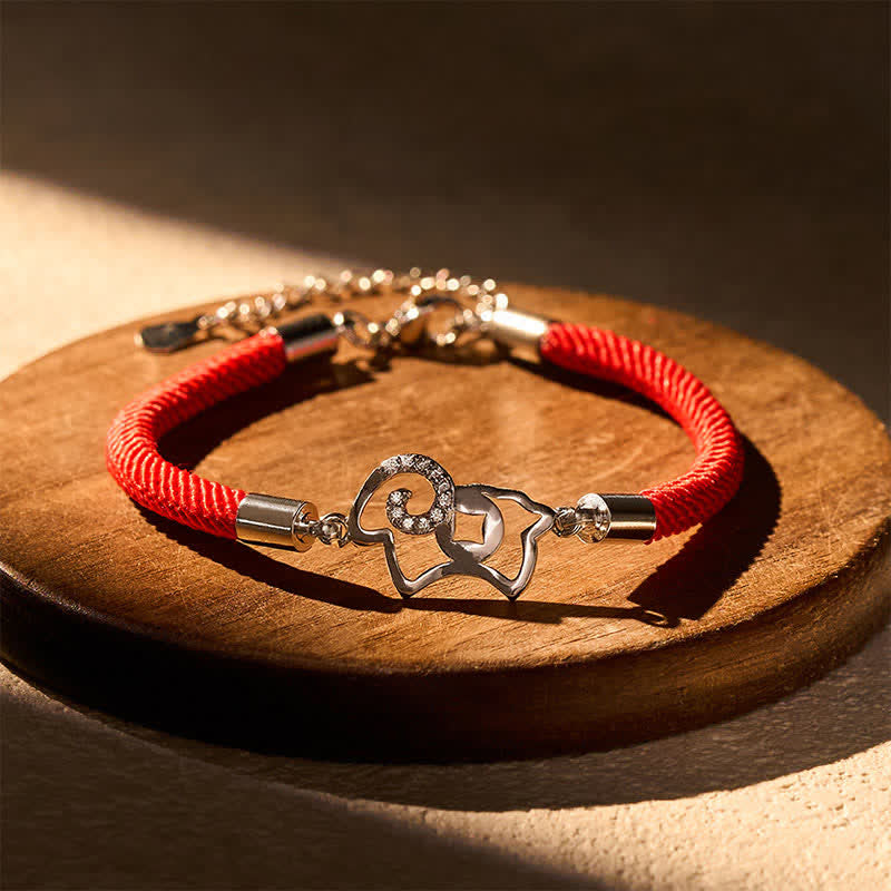 Buddha Stones Braided Red String Goat Zodiac Charm Strength Bracelet - image 1