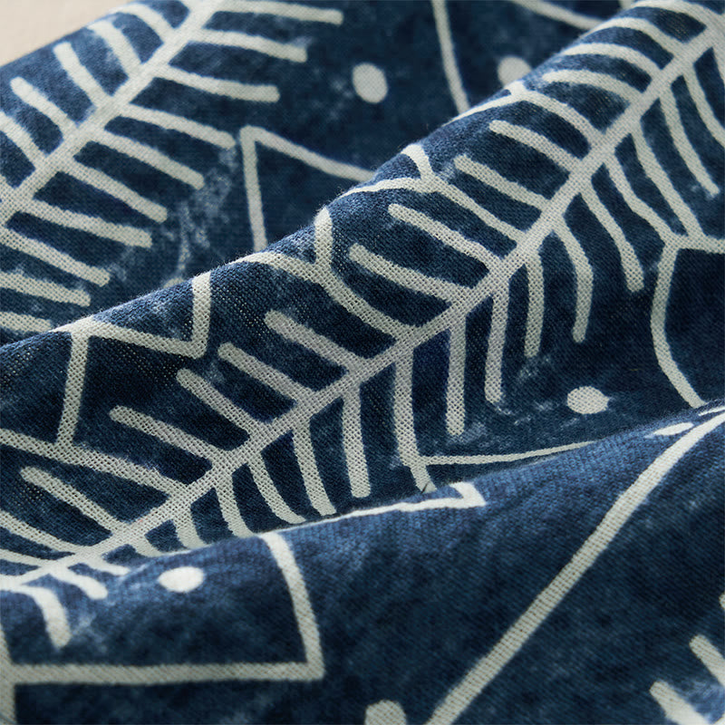 Buddha Stones Blue Stripes Print Wide Leg Pants With Pockets - image 4