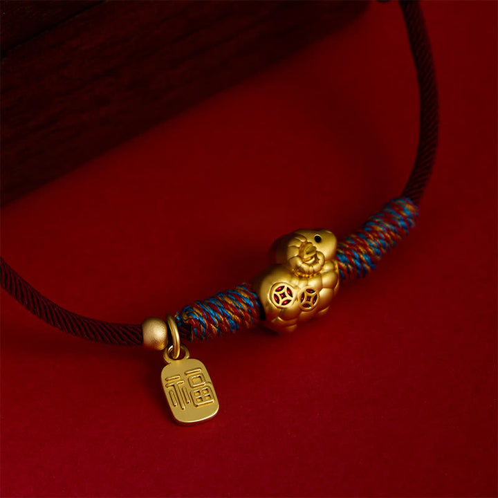 Buddha Stones Year of the Goat Copper Cute Sheep Lamb Fu Character Coins Red String Luck Bracelet - image 21