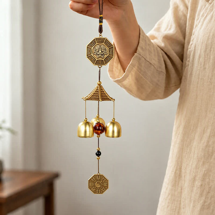 Buddha Stones Pi Xiu Bagua Gourd Coin Wealth Bells & Chimes - Bagua - image 8