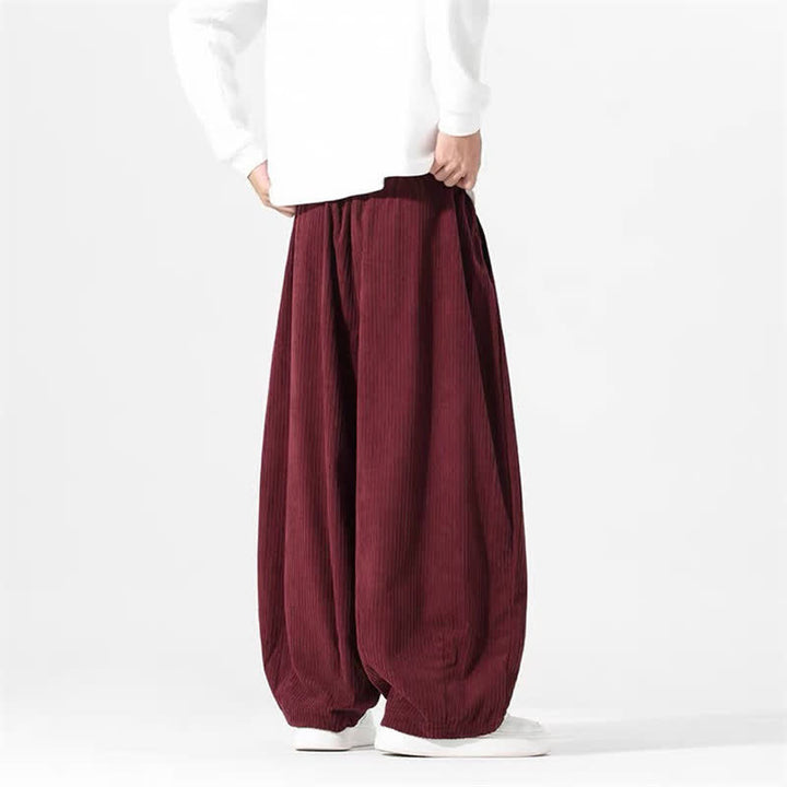 Buddha Stones Spring Fall Basic Drawstring Solid Ankle Pants Corduroy Men's Straight Leg Pants With Pockets - image 7
