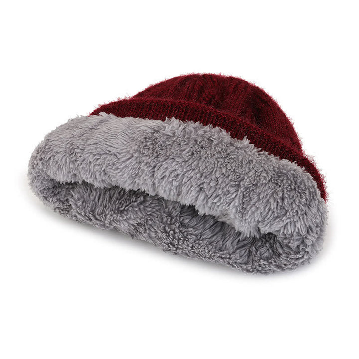 Buddha Stones Fall Winter Ribbed Knit Floral Fleece-lined Thickened Women's Hat - image 5