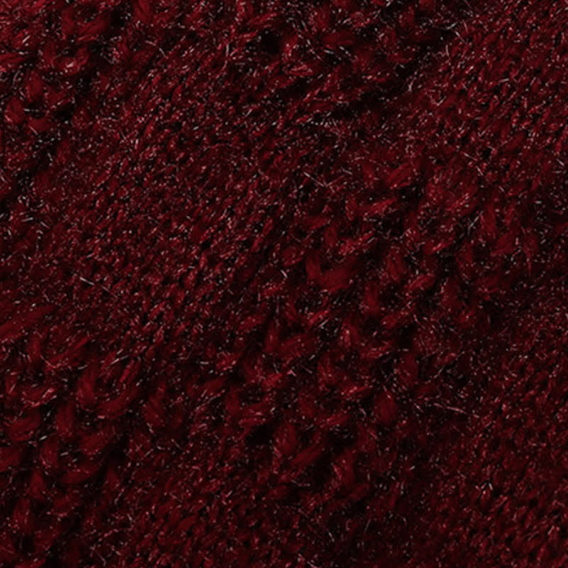 Buddha Stones Fall Winter Ribbed Knit Floral Fleece-lined Thickened Women's Hat - image 8