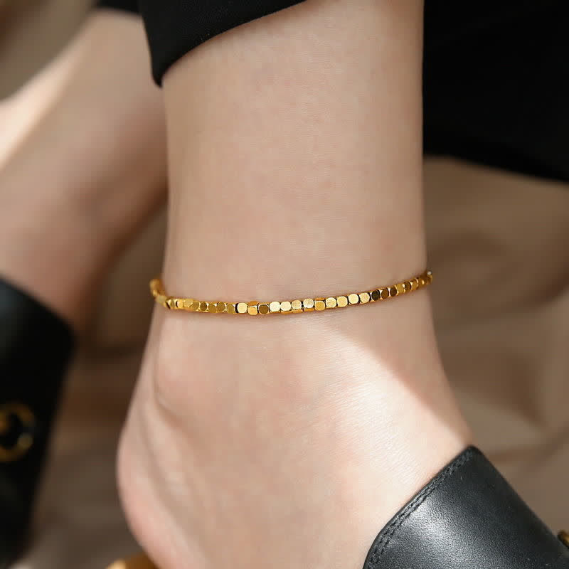 Buddha Stones Titanium Steel Faceted Chain Minimalist Durability Anklet - image 4