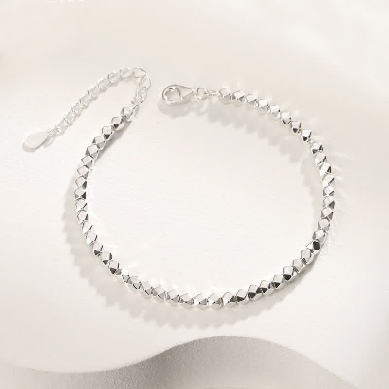 Buddha Stones Titanium Steel Faceted Chain Minimalist Durability Anklet - Silver - image 7