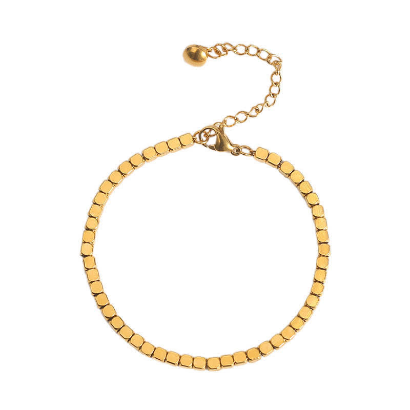 Buddha Stones Titanium Steel Faceted Chain Minimalist Durability Anklet - image 6