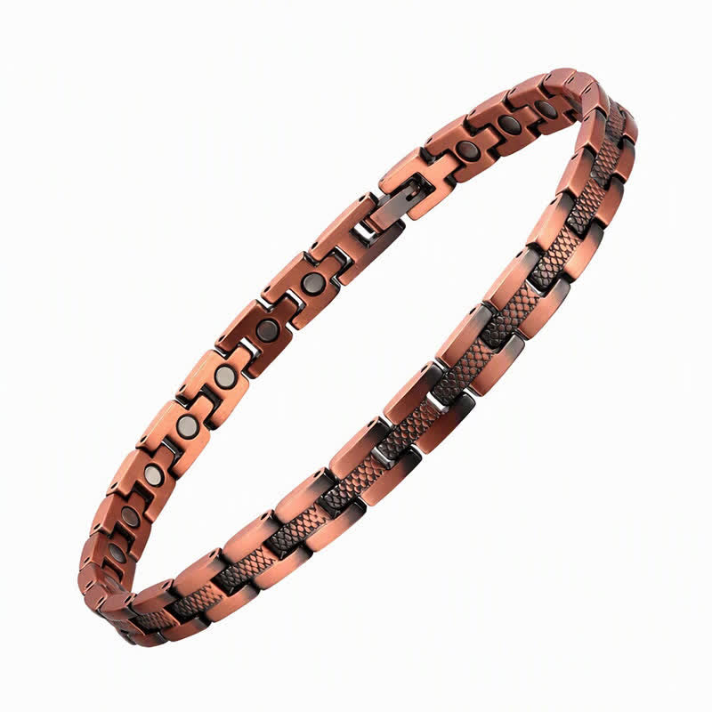 Buddha Stones Magnetic Copper Link Chain Modern Balance Anklet - image 4
