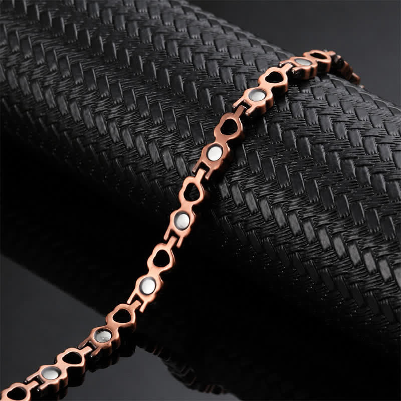 Buddha Stones Copper Magnetic Heart Link Harmonic Connection Anklet - image 4