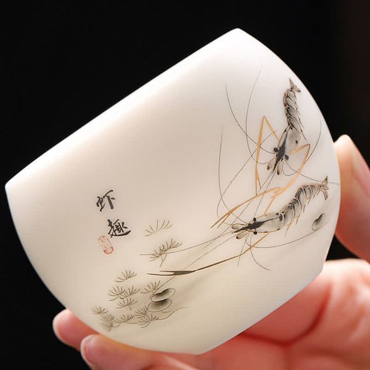 Buddha Stones Night Glow Landscape Koi Fish Ceramic Gongfu Tea Cup - image 5