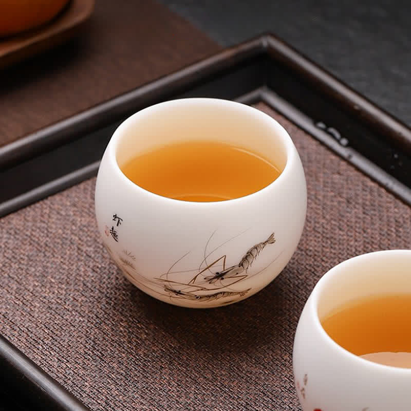 Buddha Stones Night Glow Landscape Koi Fish Ceramic Gongfu Tea Cup - image 10