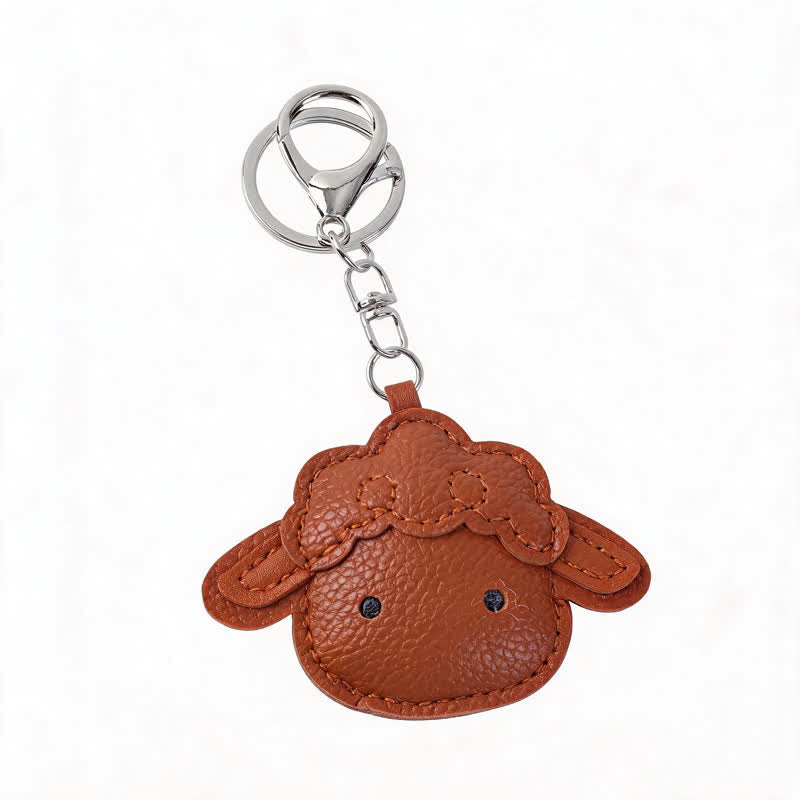 Buddha Stones Leather Lamb Charm Protection Keychains - image 7