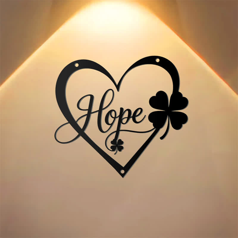 Buddha Stones Metal Hope Heart Lucky Clover Meaningful Symbols Wall Art - image 17