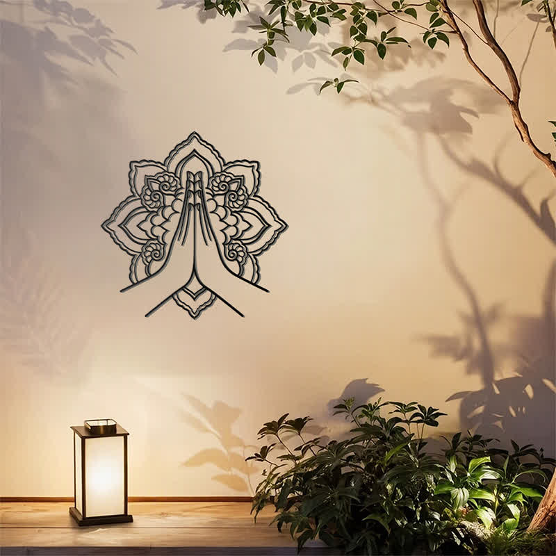 Buddha Stones Namaste Mandala Peace Metal Wall Decor - image 8