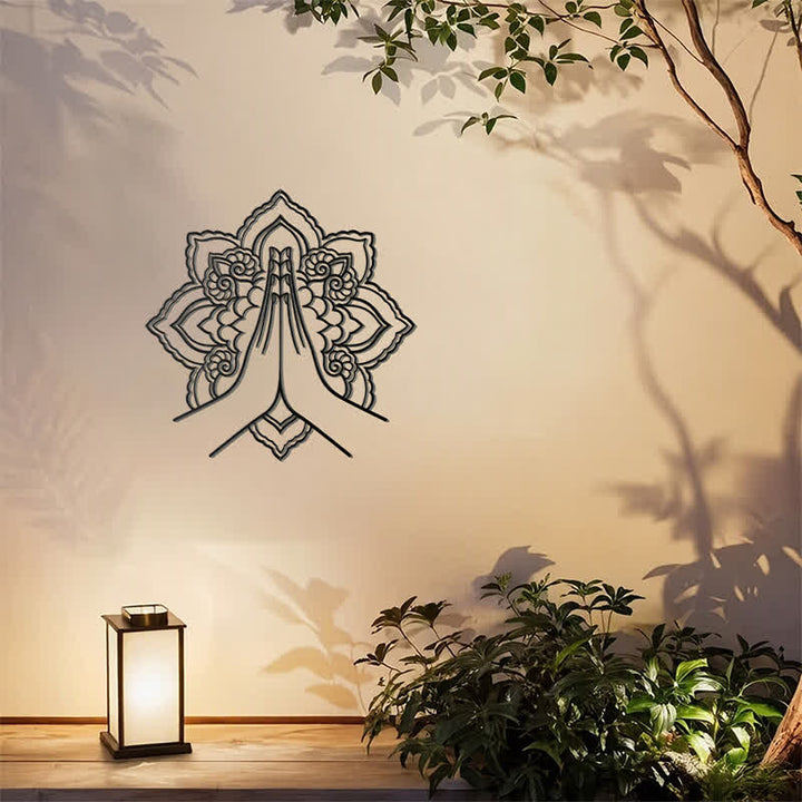Buddha Stones Namaste Mandala Peace Metal Wall Decor - image 8