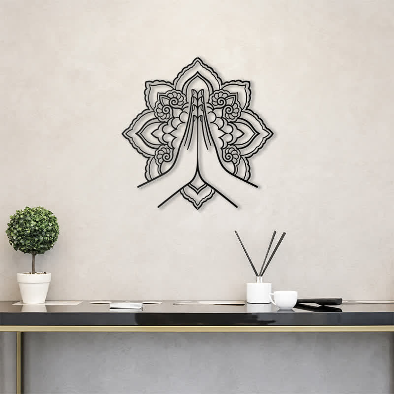Buddha Stones Namaste Mandala Peace Metal Wall Decor - image 13