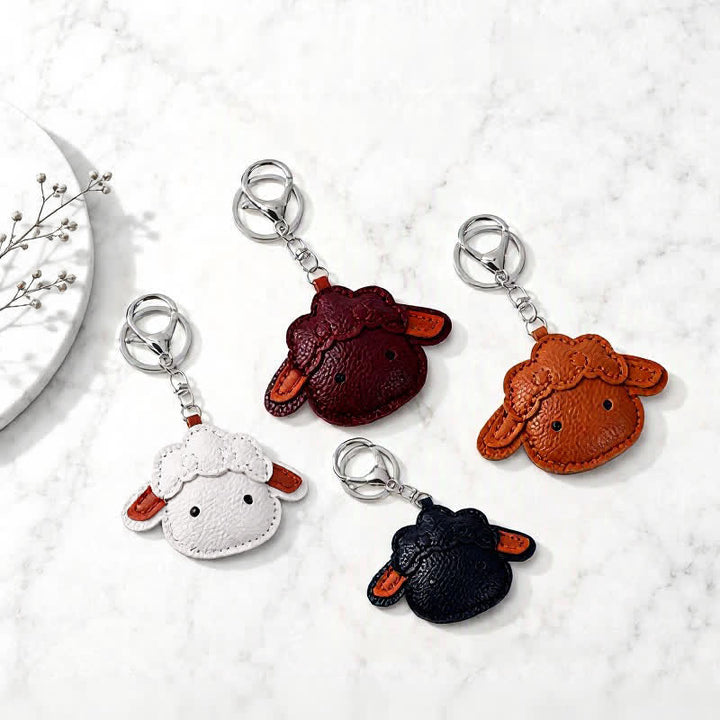 Buddha Stones Leather Lamb Charm Protection Keychains - image 12