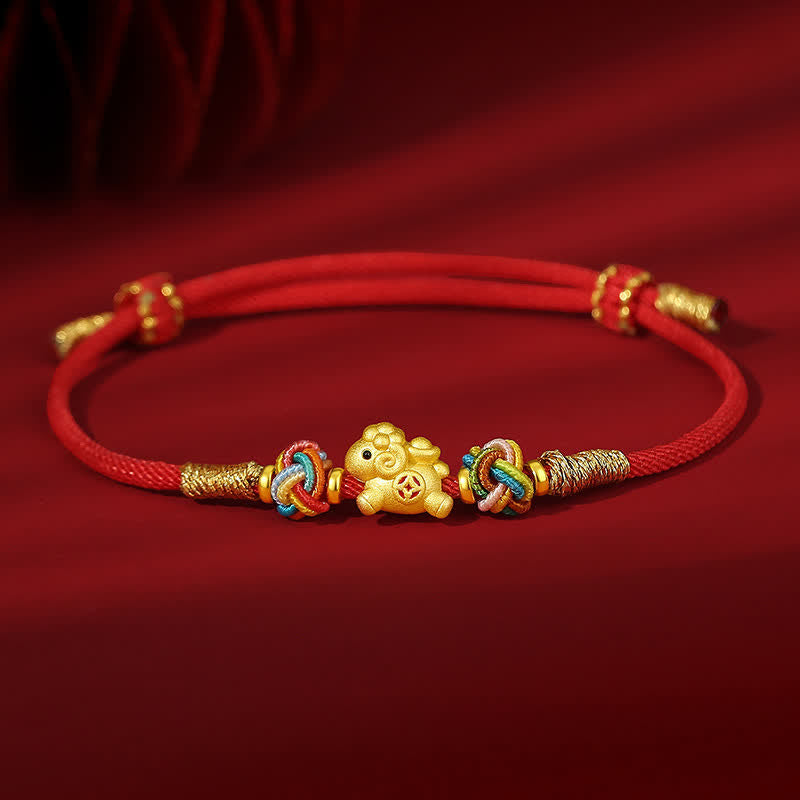 Buddha Stones Year of the Goat 999 Sterling Silver Red String Auspicious Goat Ingot Charm Luck Braided Bracelet - Chinese Zodiac(Luck ♥ Personality) - Silver(Purity ♥ Intuition) - image 0