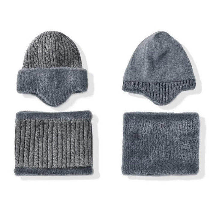 Buddha Stones Winter Ribbed Knit Plush Trim Balaclava Men's Hat - image 4