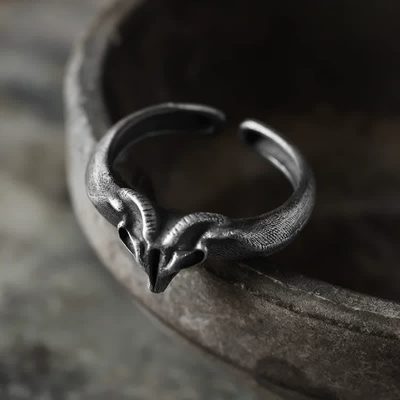 Buddha Stones Year of the Goat 999 Sterling Silver Auspicious Sheep Protection Open Ring - image 3
